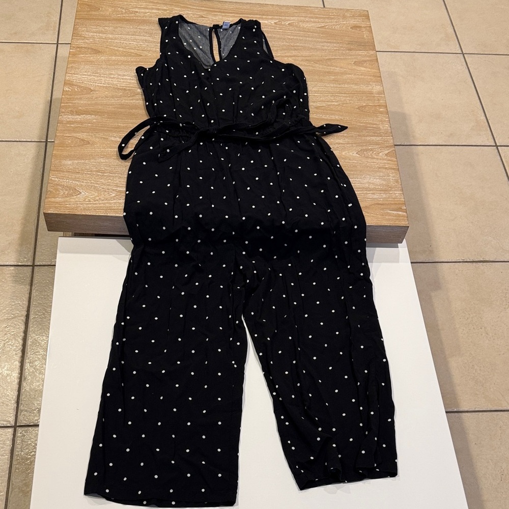 Old Navy Black and White Polka Dot Jumpsuit